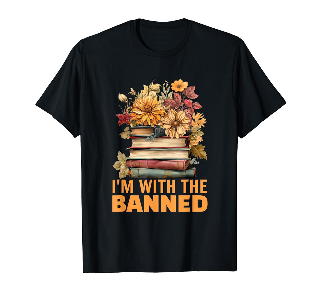 Im Banned Fun Bookworms And Bibliophiles T-Shirt - Minimalist Print Unisex - T-Shirt, Sweatshirt, Hoodie