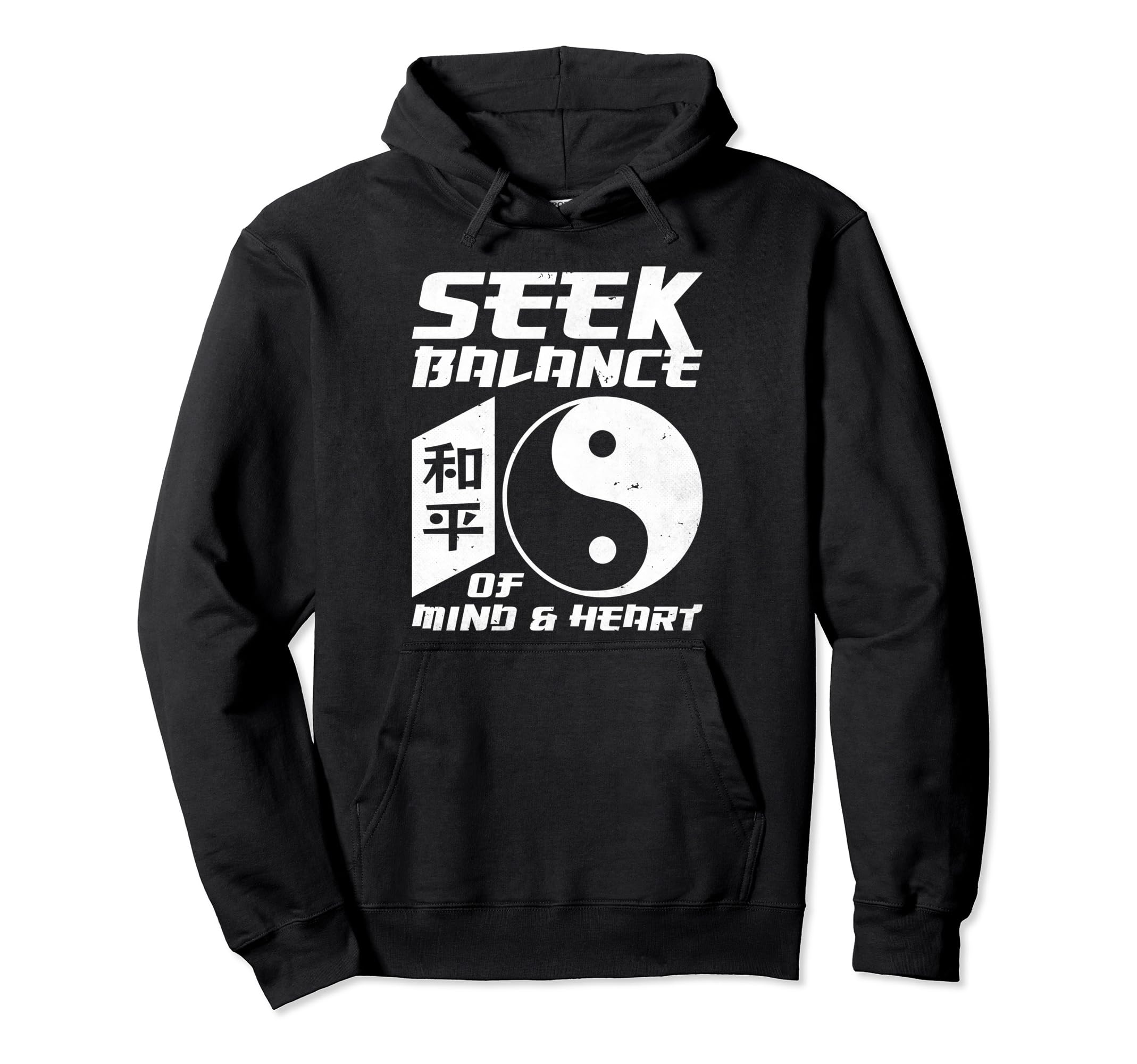 Yin Yang Seek Balance Mind Heart Meditation Hoodie - Novelty Apparel Unisex - T-Shirt, Sweatshirt, Hoodie