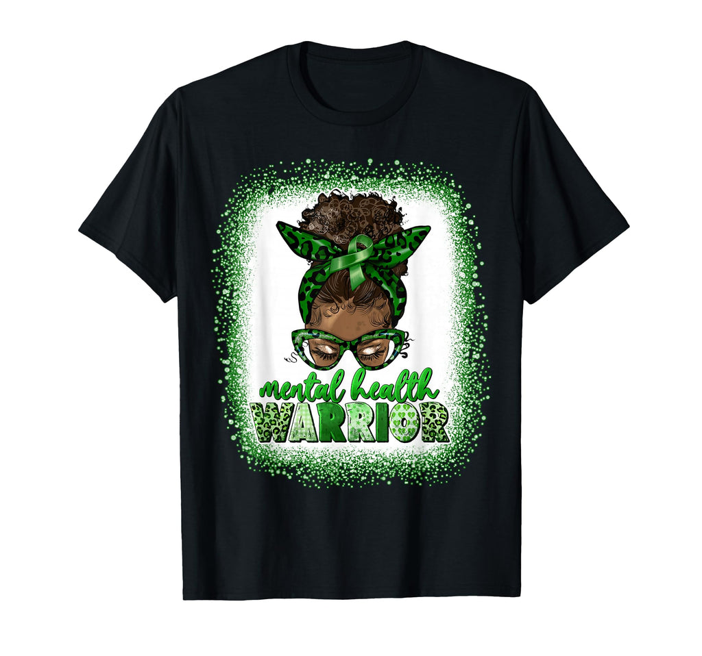 Mental Health Warrior Afro Messy T-Shirt - Fun Novelty Design for Adults - T-Shirt, Sweatshirt, Hoodie