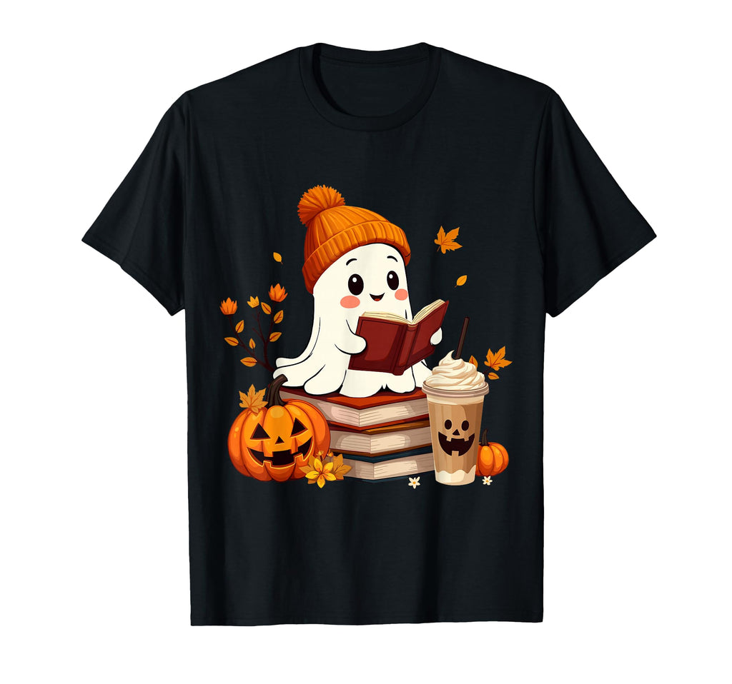 Ghost Reading Book Lovers Halloween T-Shirt - Unique Graphic for Adults - T-Shirt, Sweatshirt, Hoodie
