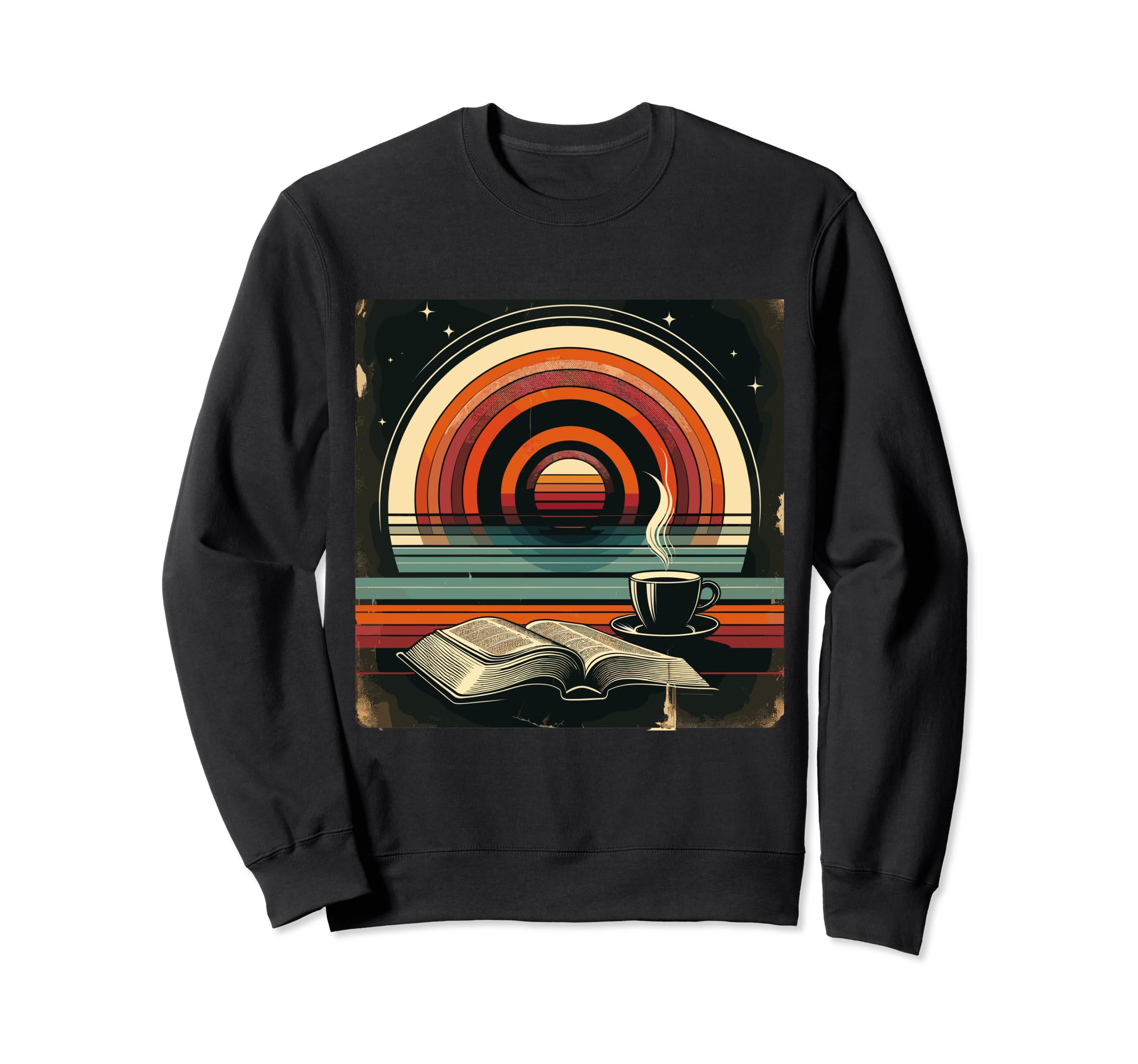 Sunset Read Book Coffee Ocean Calm Sweatshirt - Custom Art Print Men Women - T-Shirt, Sweatshirt, Hoodie