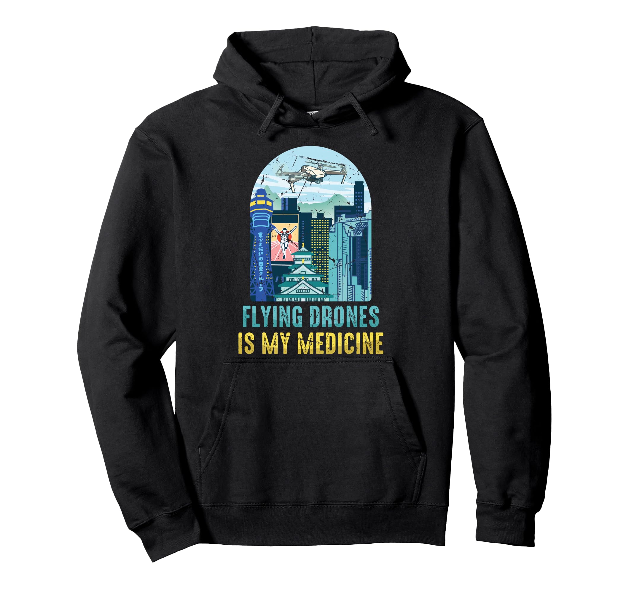 Therapy Flying Drones Is My Medicine Hobby Hoodie - Custom Art Print Unisex - T-Shirt, Sweatshirt, Hoodie