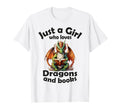 Just Who Loves Dragons And Books T-Shirt - Unique Graphic for Adults - T-Shirt, Sweatshirt, Hoodie
