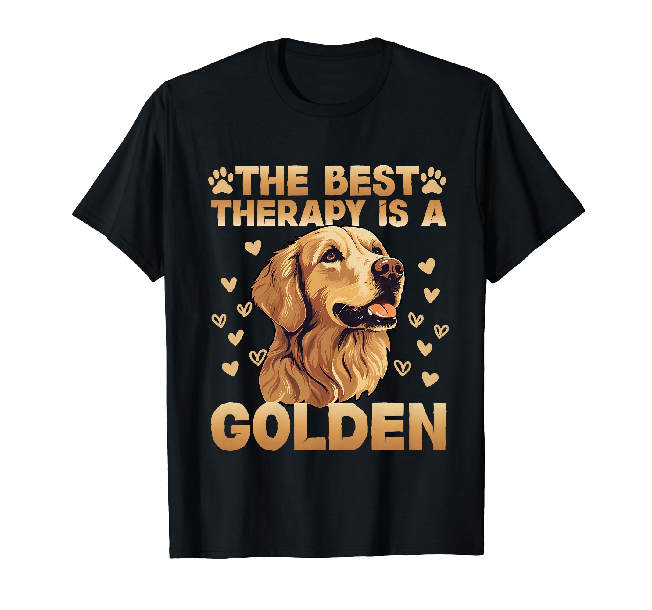 Best Therapy Is Golden Golden T-Shirt - Minimalist Print Men Women - T-Shirt, Sweatshirt, Hoodie