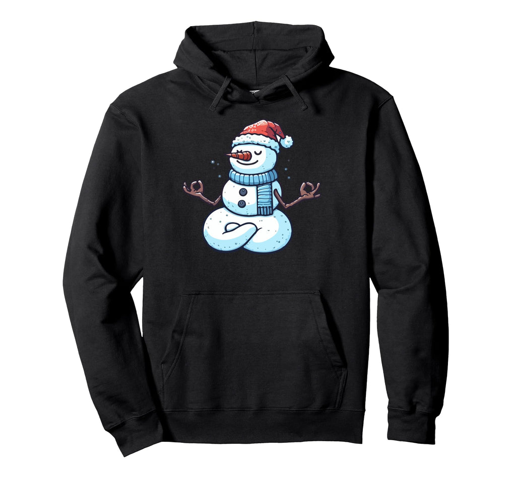 Meditation Snowman Yoga Pose Relaxing Hoodie - Fun Novelty Design Unisex - T-Shirt, Sweatshirt, Hoodie