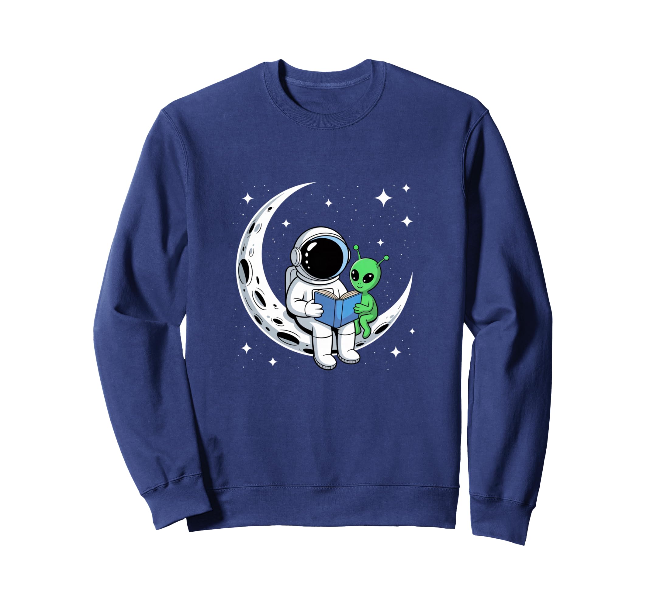 Astronaut Reading Book To Alien Sweatshirt - Fun Novelty Design Men Women - T-Shirt, Sweatshirt, Hoodie