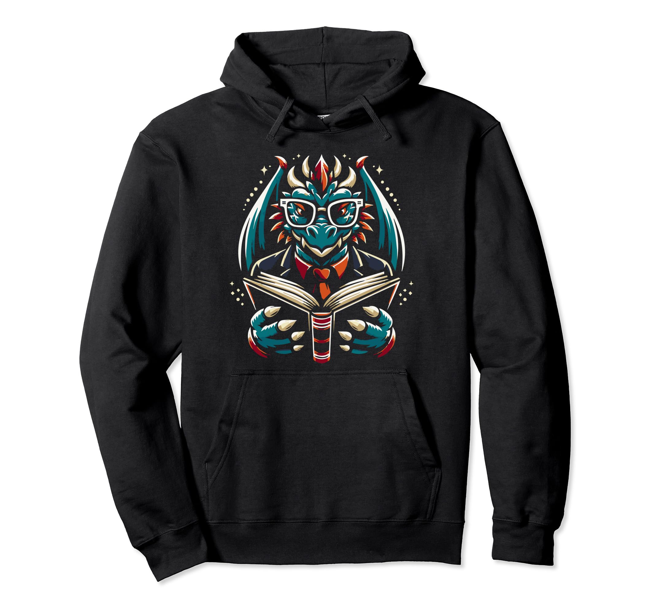 Dragon Reading Book Dragon Hoodie - Casual Everyday Wear for Adults - T-Shirt, Sweatshirt, Hoodie