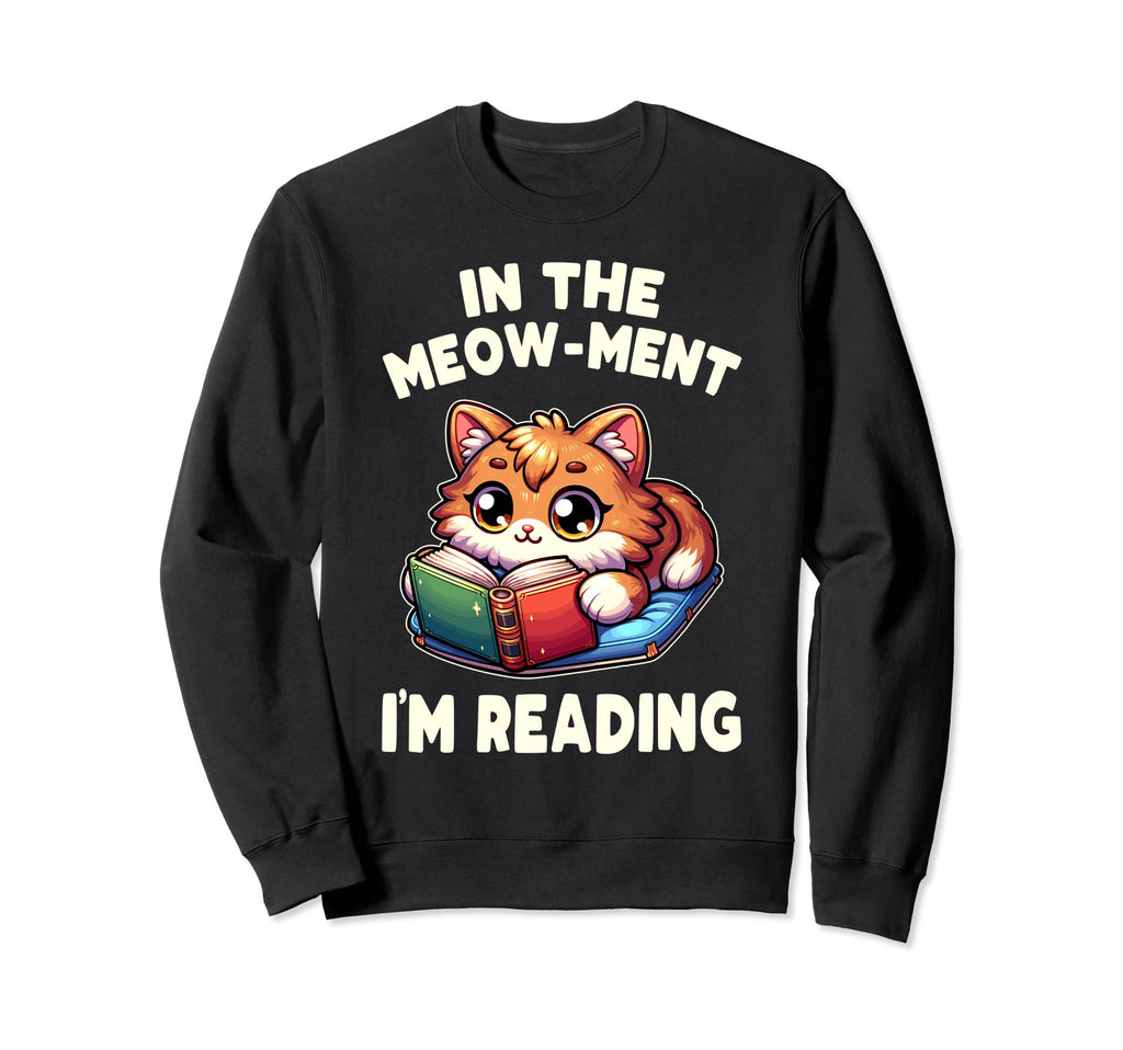 Reading Book Cat Library Reading Sweatshirt - Unique Graphic for Adults - T-Shirt, Sweatshirt, Hoodie