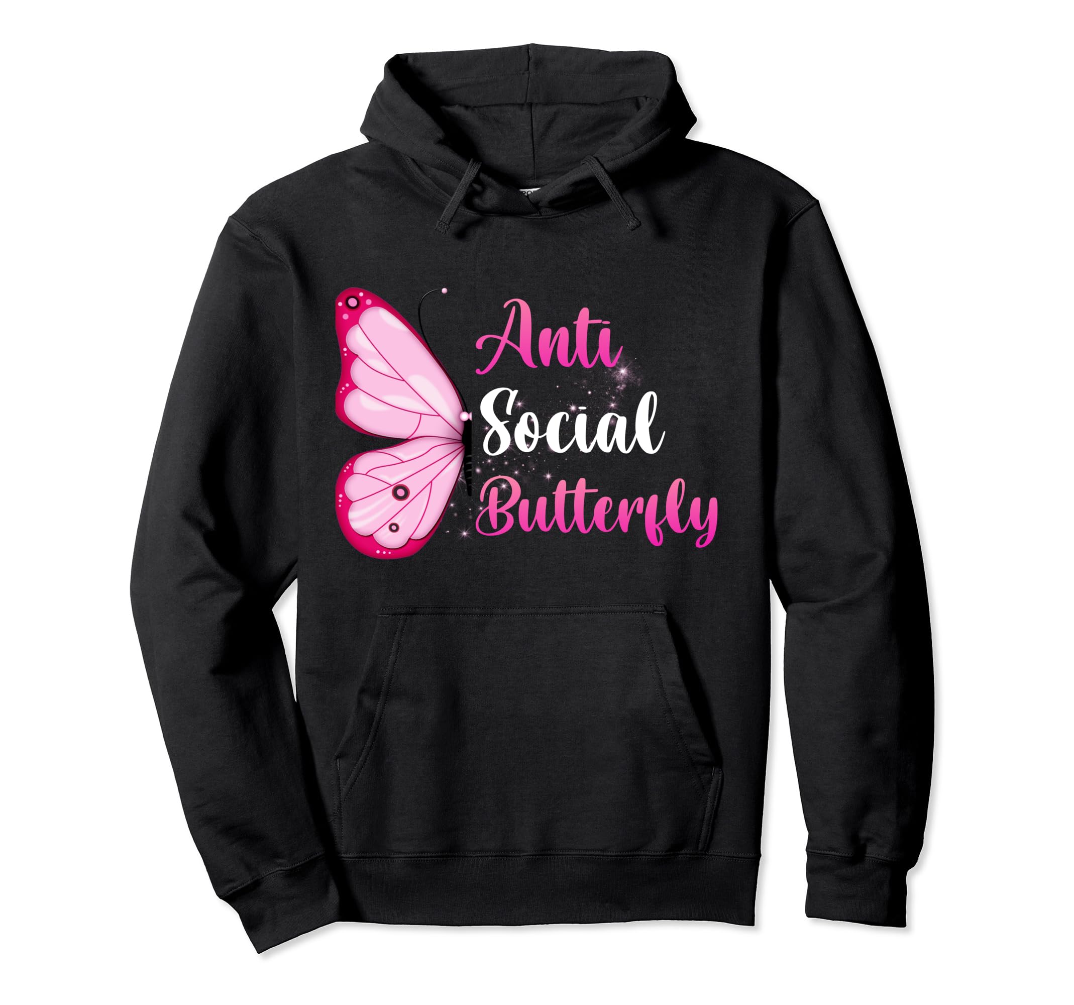 Anti Social Butterfly Butterflies Quiet Sweatshirt - Unique Graphic Unisex - T-Shirt, Sweatshirt, Hoodie