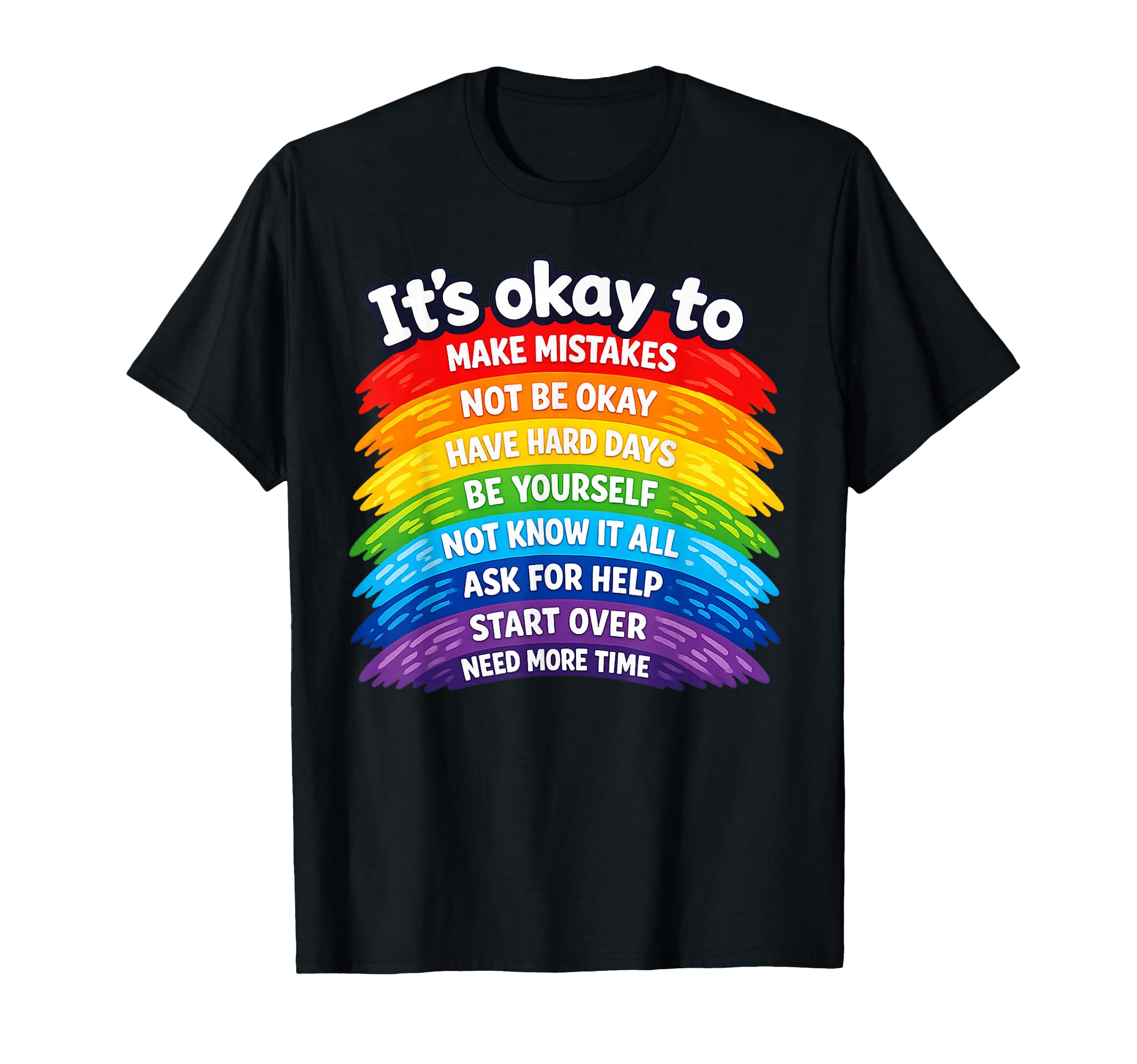 Its Okay To Be Yourself Rainbow T-Shirt - Trendy Graphic for Adults - T-Shirt, Sweatshirt, Hoodie