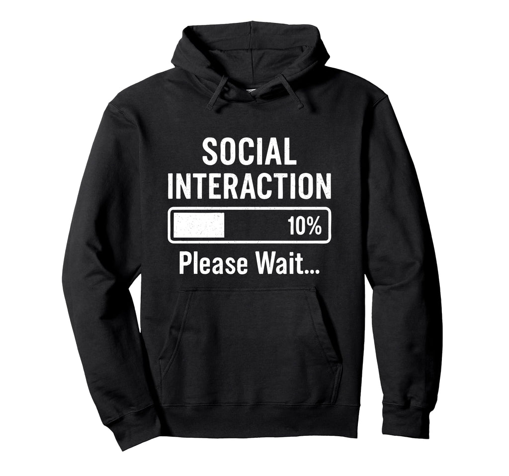 Social Battery Low Funny Introvert Hoodie - Minimalist Print Unisex - T-Shirt, Sweatshirt, Hoodie