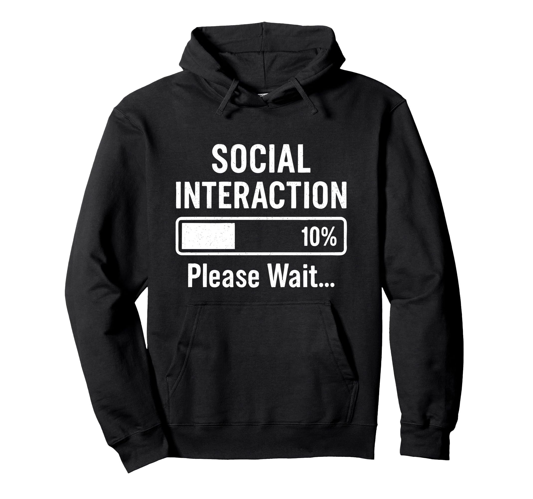 Social Battery Low Funny Introvert Hoodie - Minimalist Print Unisex - T-Shirt, Sweatshirt, Hoodie