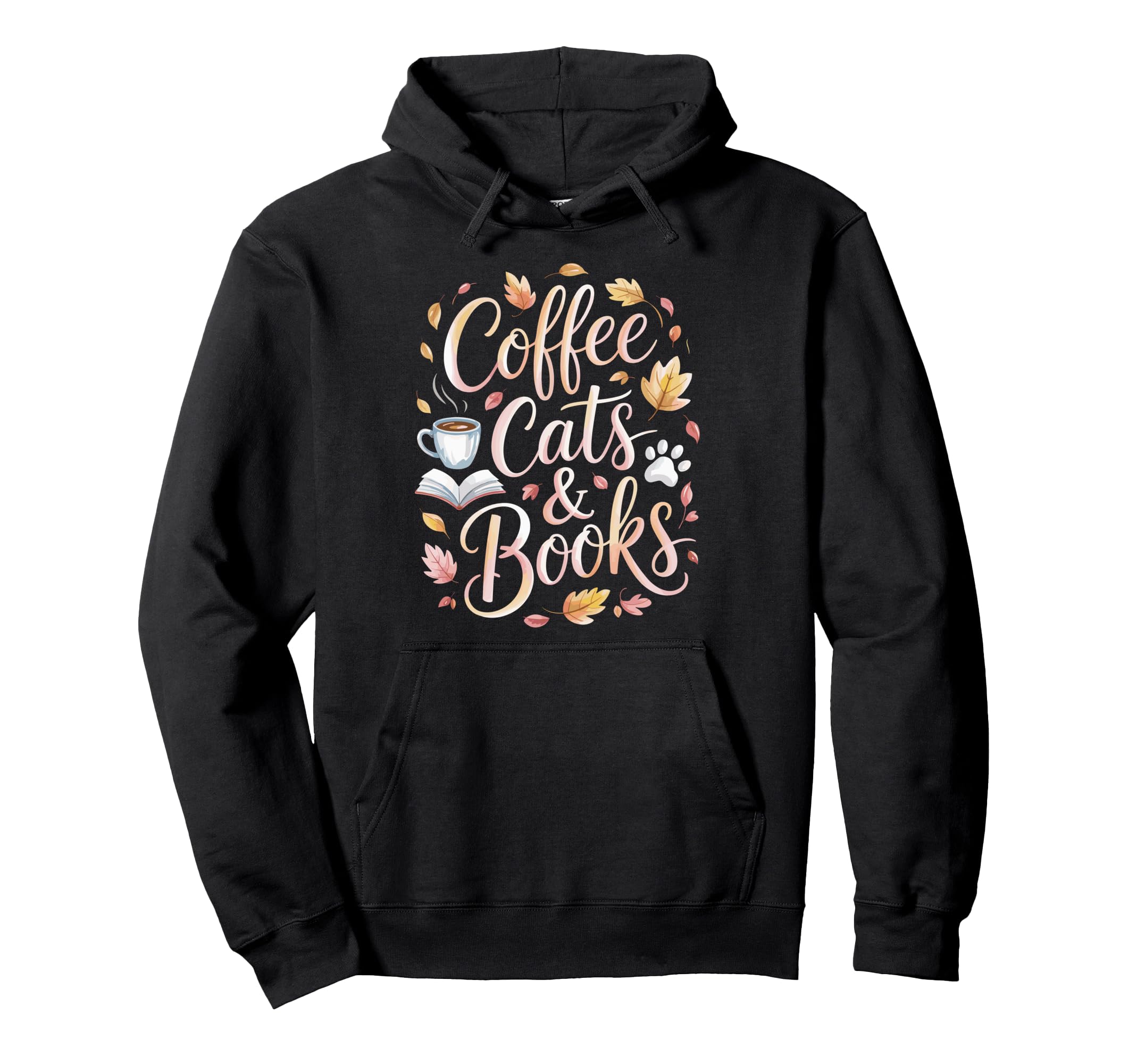 Coffee Cats Books Book Lover Funny Hoodie - Unique Graphic Men Women - T-Shirt, Sweatshirt, Hoodie