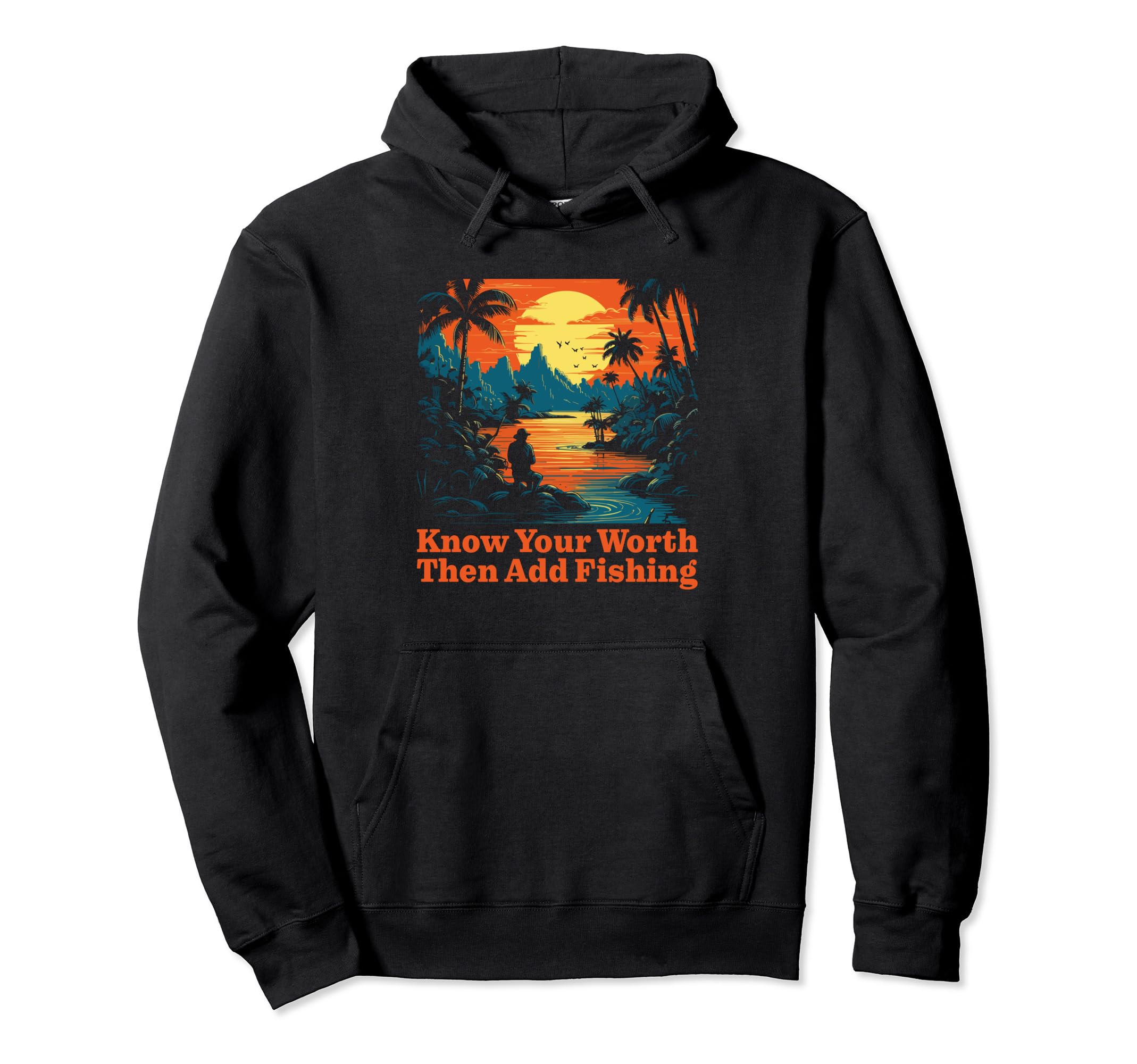 Know Worth Add Fish Self Love Lifestyle Hoodie - Graphic Print for Adults - T-Shirt, Sweatshirt, Hoodie