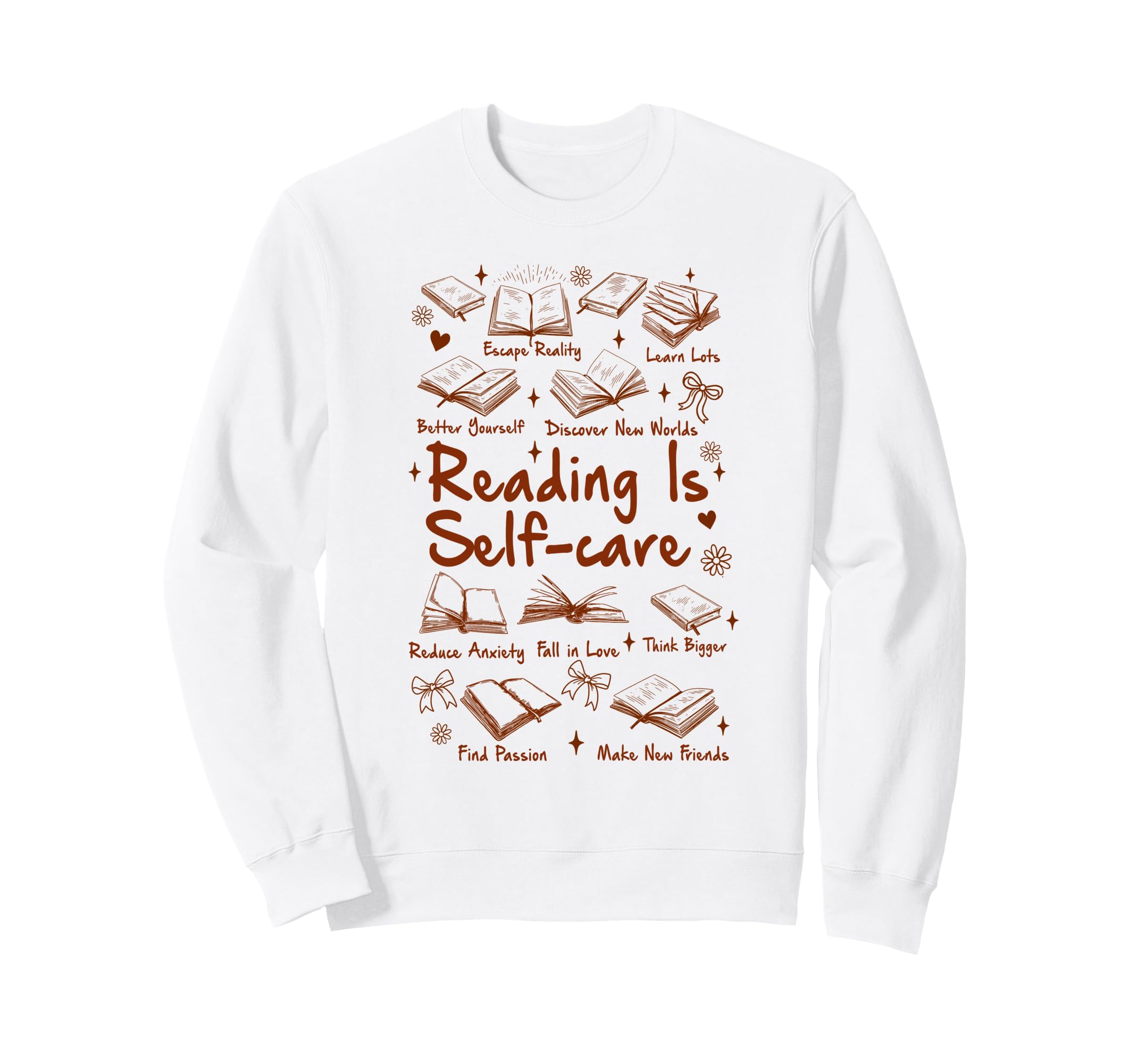 Reading Is Self Care Book Lover Sweatshirt - Streetwear Style Unisex - T-Shirt, Sweatshirt, Hoodie