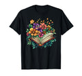 Open Book Blooming Flowers Magical T-Shirt - Aesthetic Graphic for Adults - T-Shirt, Sweatshirt, Hoodie