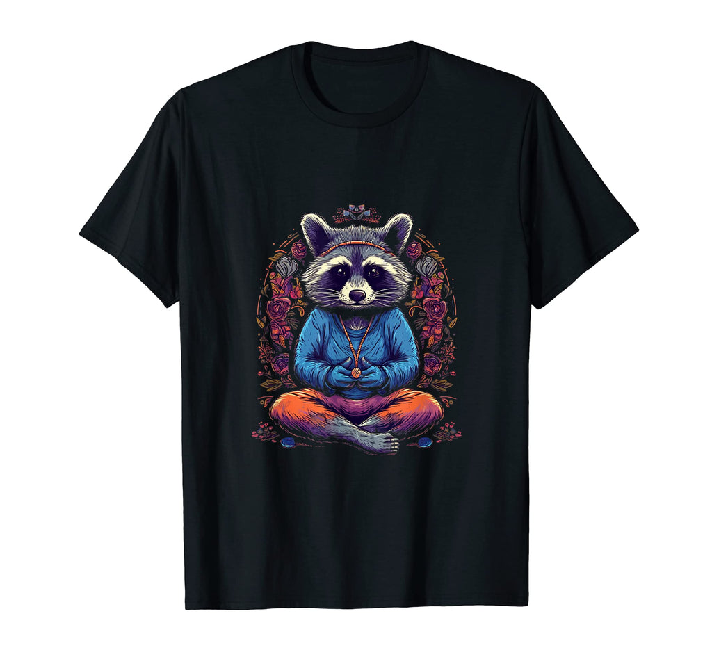Yoga Raccoon Meditation Zen Mindfulness T-Shirt - Trendy Graphic Unisex - T-Shirt, Sweatshirt, Hoodie