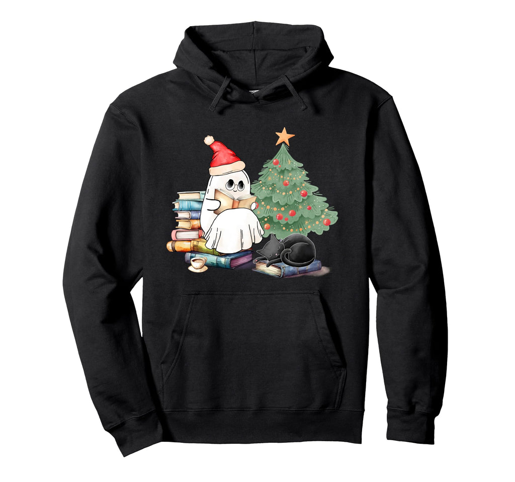 Read More Books Ghost Santa Hat Geeks Hoodie - Trendy Graphic Men Women - T-Shirt, Sweatshirt, Hoodie