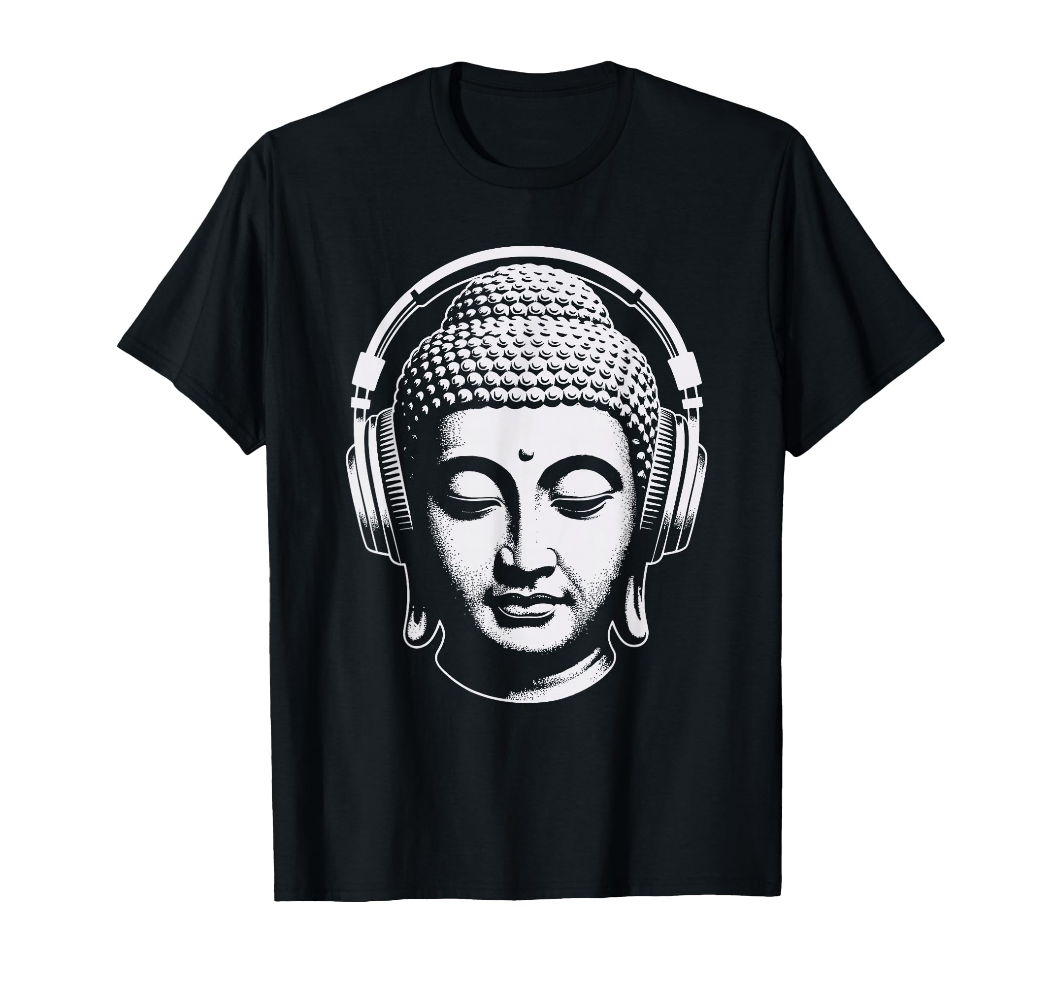 Buddha Headphones Mindfulness Music T-Shirt - Custom Art Print Men Women - T-Shirt, Sweatshirt, Hoodie