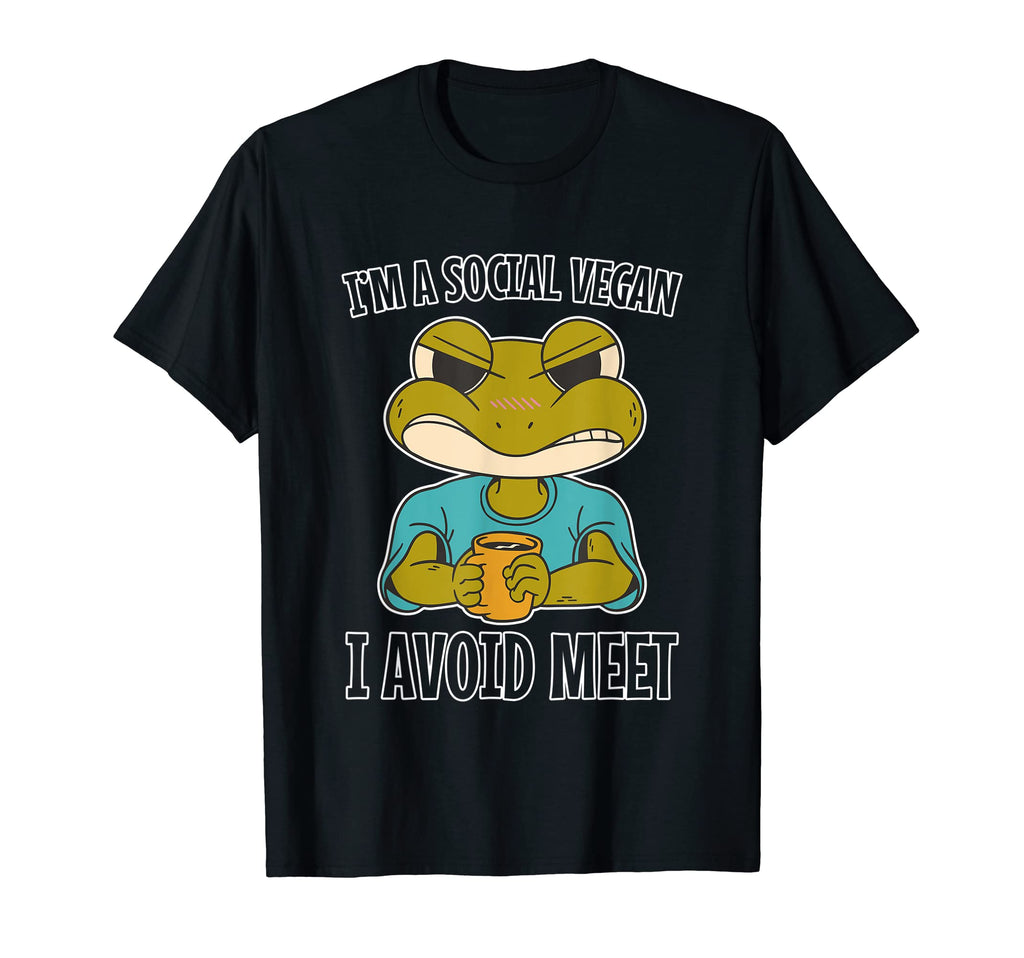 Im Social Vegan I Avoid Meet Funny T-Shirt - Minimalist Print Unisex - T-Shirt, Sweatshirt, Hoodie