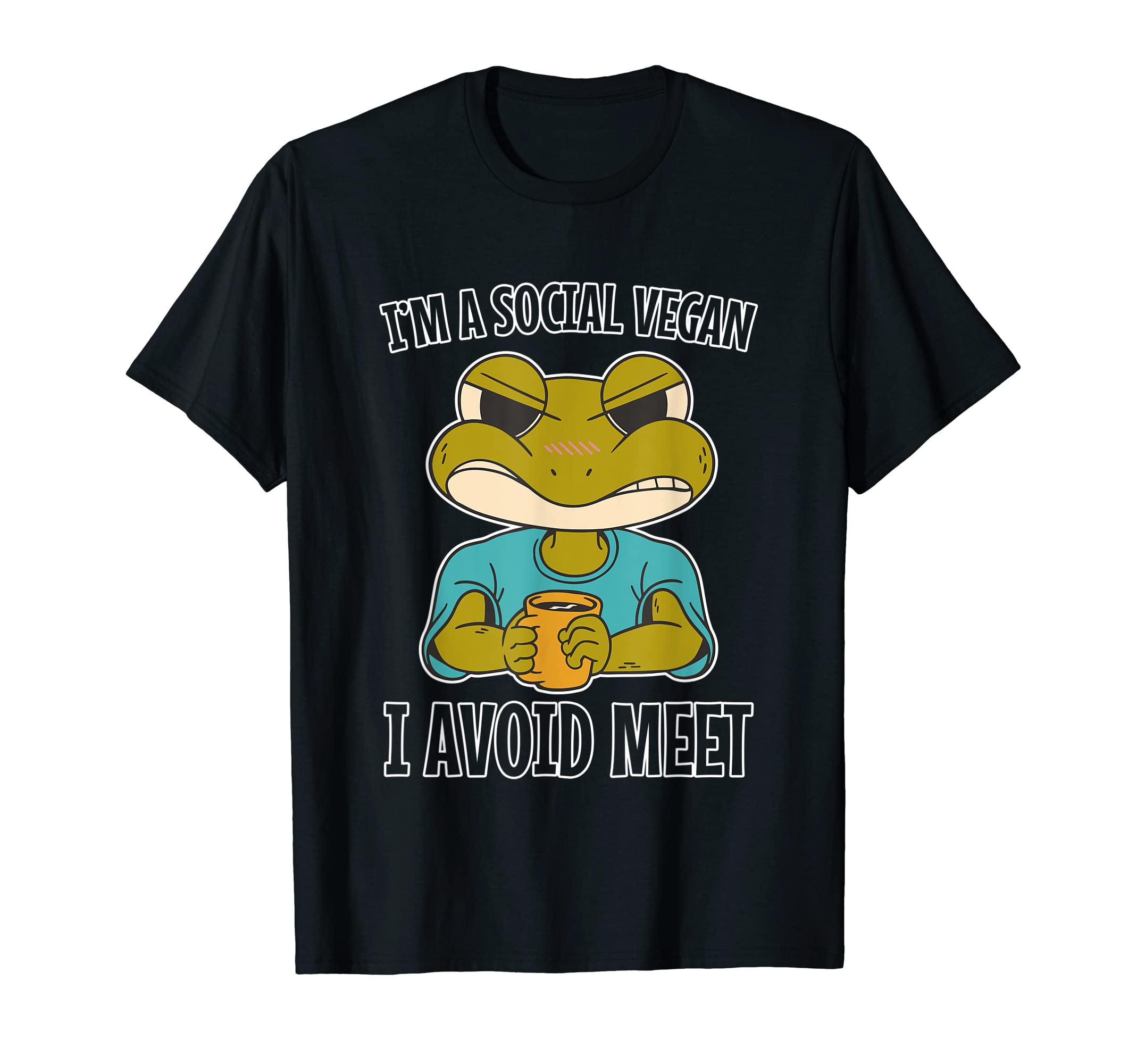 Im Social Vegan I Avoid Meet Funny T-Shirt - Minimalist Print Unisex - T-Shirt, Sweatshirt, Hoodie