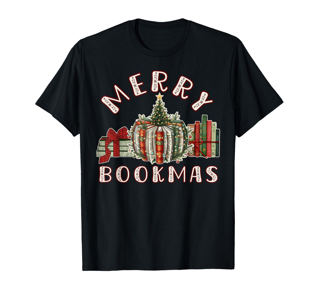 Book Lovers Merry Bookmas T-Shirt - Graphic Print Unisex - T-Shirt, Sweatshirt, Hoodie