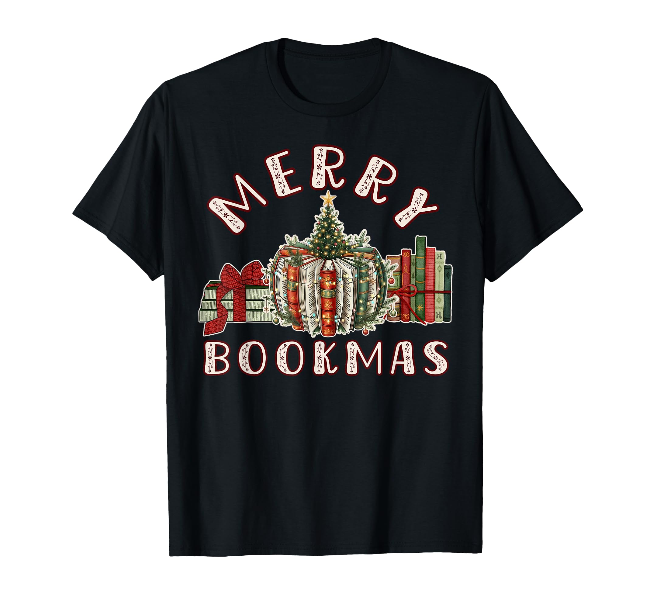 Book Lovers Merry Bookmas T-Shirt - Graphic Print Unisex - T-Shirt, Sweatshirt, Hoodie