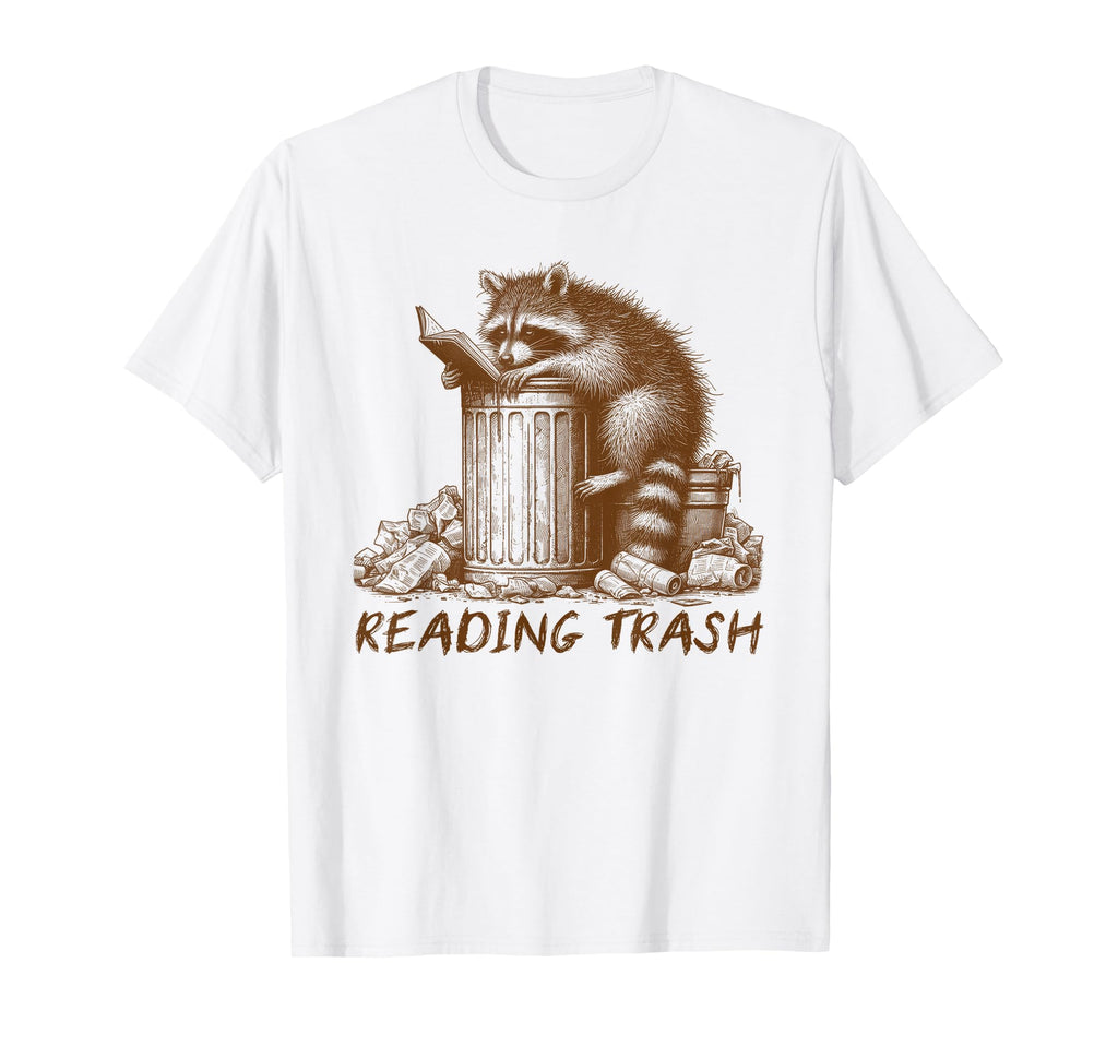 Racoon Book Lover Bookish Bookworm T-Shirt - Novelty Apparel Men Women - T-Shirt, Sweatshirt, Hoodie