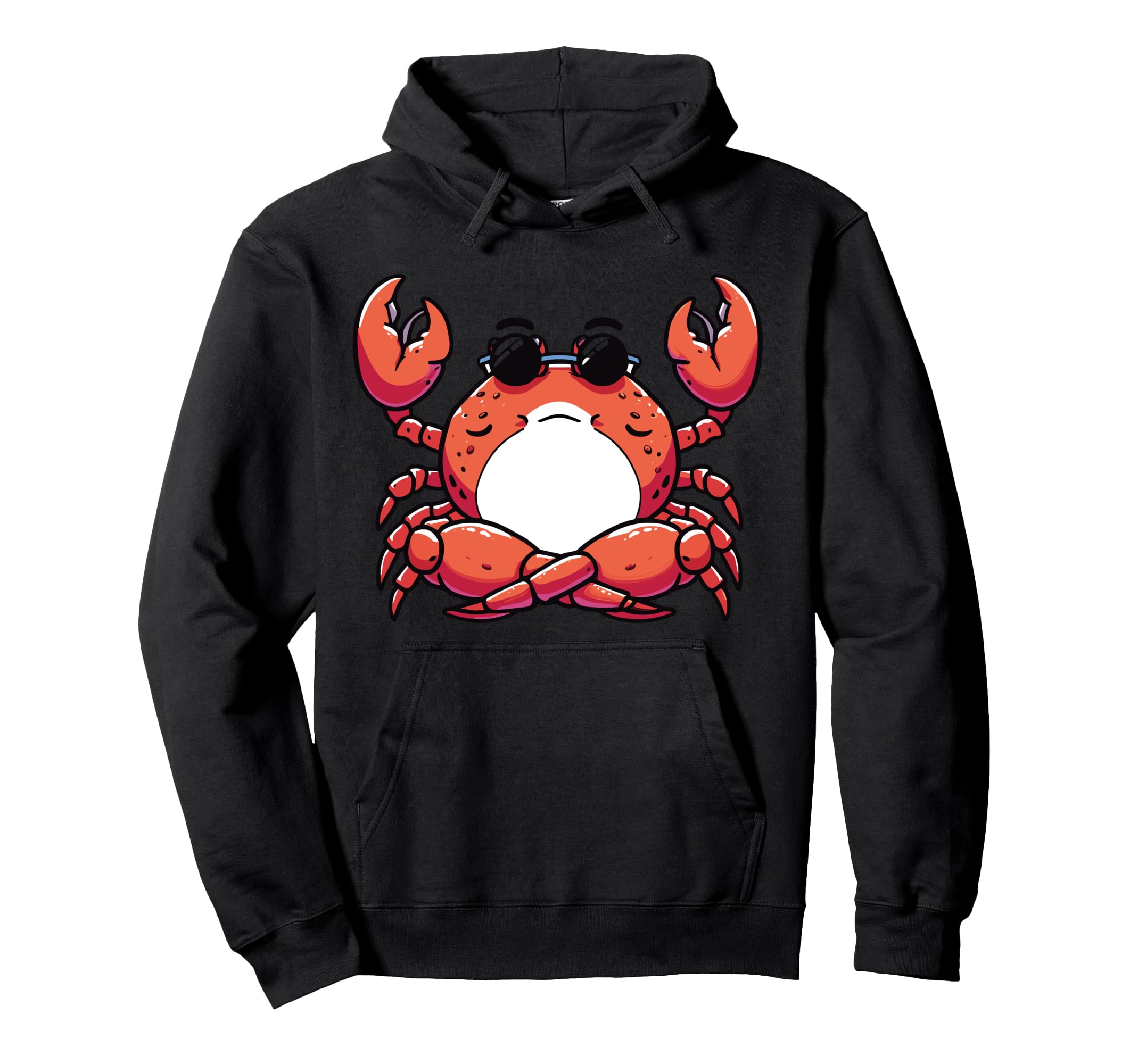 Meditation Crab Yoga Pose Relaxing Animal Hoodie - Trendy Graphic Men Women - T-Shirt, Sweatshirt, Hoodie