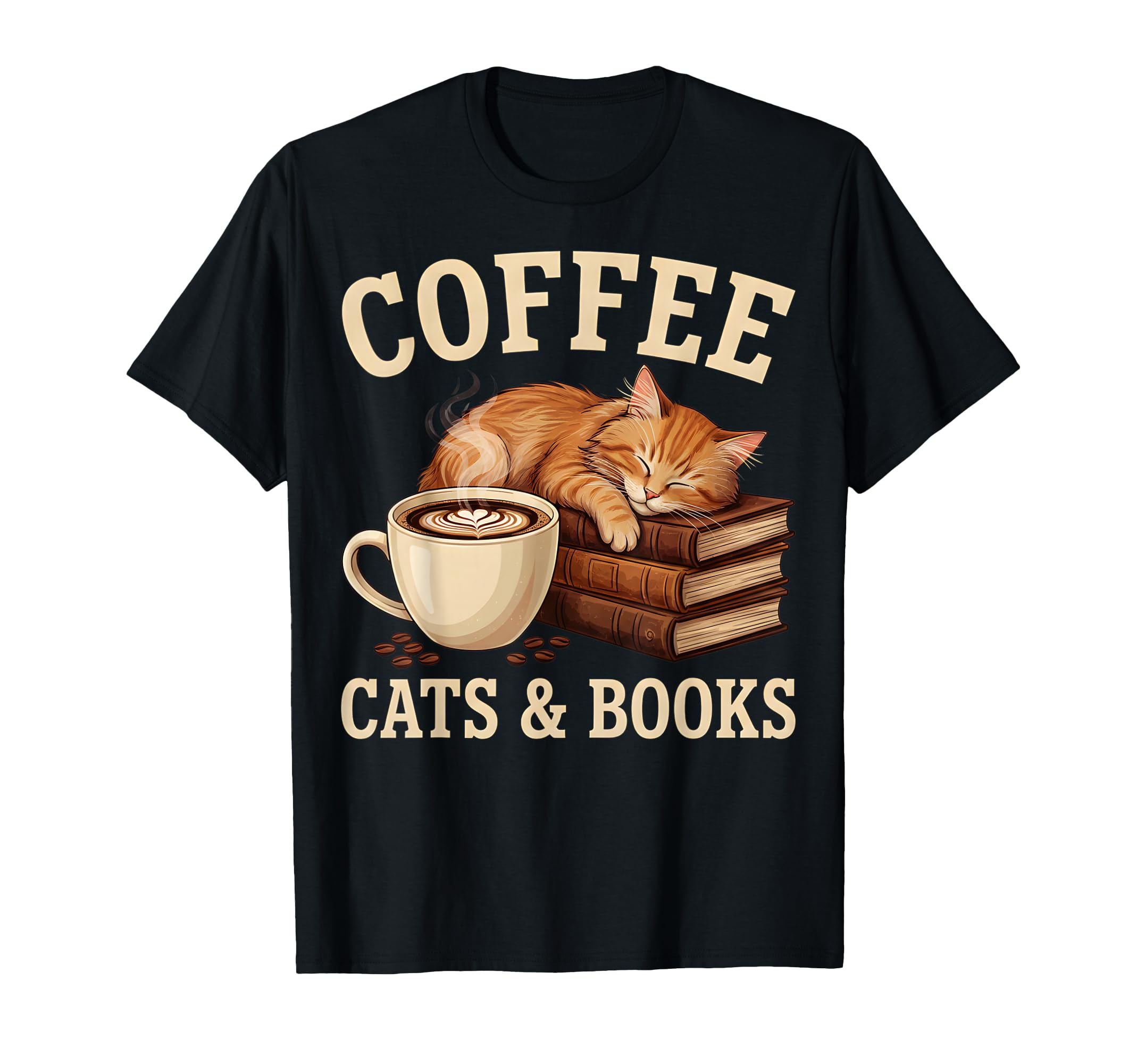 Kitten Reading Bookworms Coffee T-Shirt - Casual Everyday Wear Men Women - T-Shirt, Sweatshirt, Hoodie