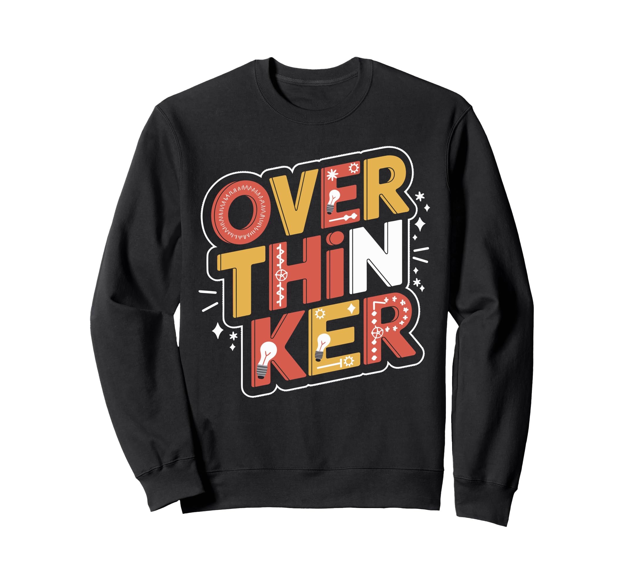 Overthinker Bold Lettering Light Sweatshirt - Minimalist Print for Adults - T-Shirt, Sweatshirt, Hoodie