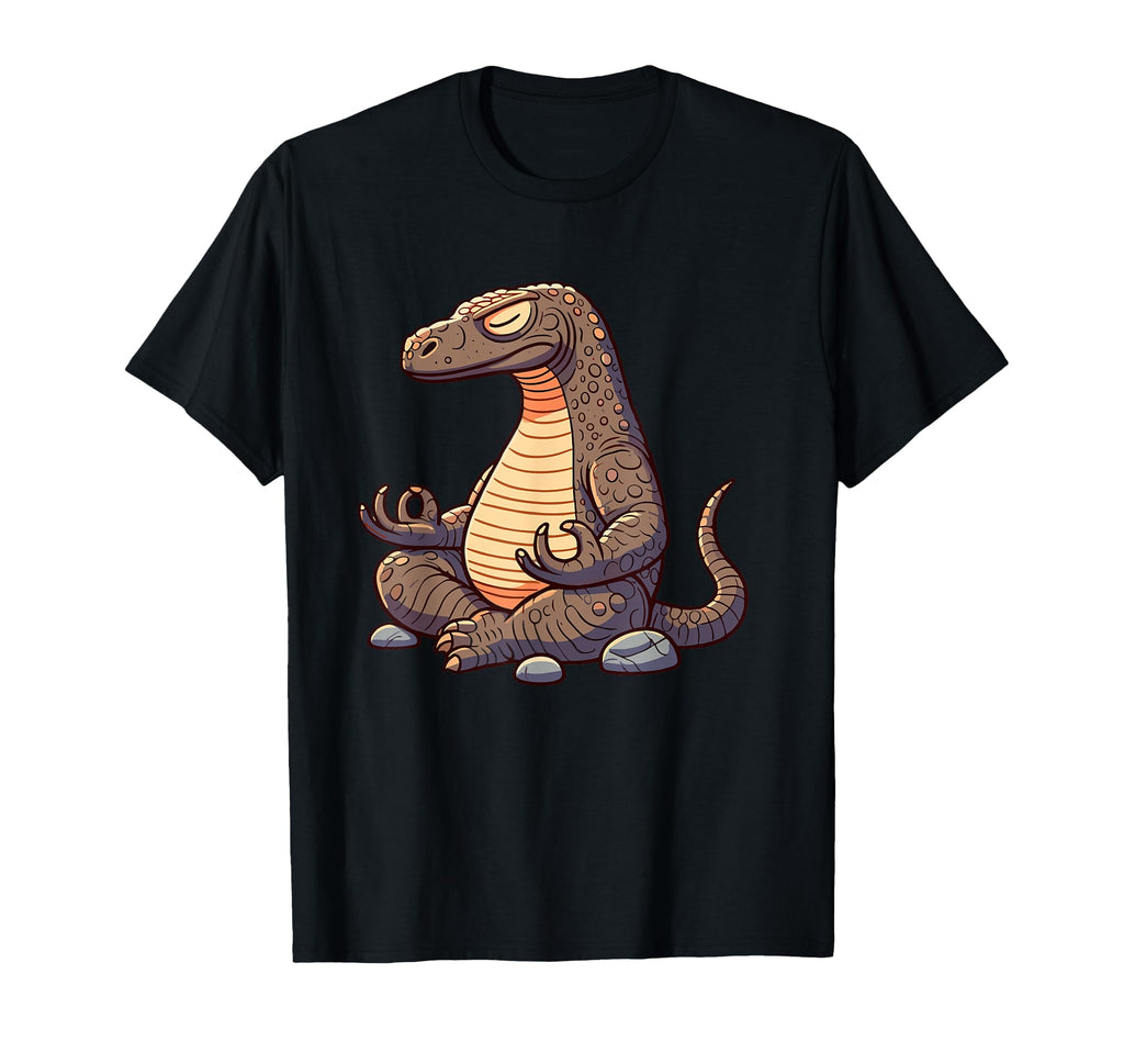 Meditation Komodo Dragon Yoga Pose T-Shirt - Minimalist Print Men Women - T-Shirt, Sweatshirt, Hoodie