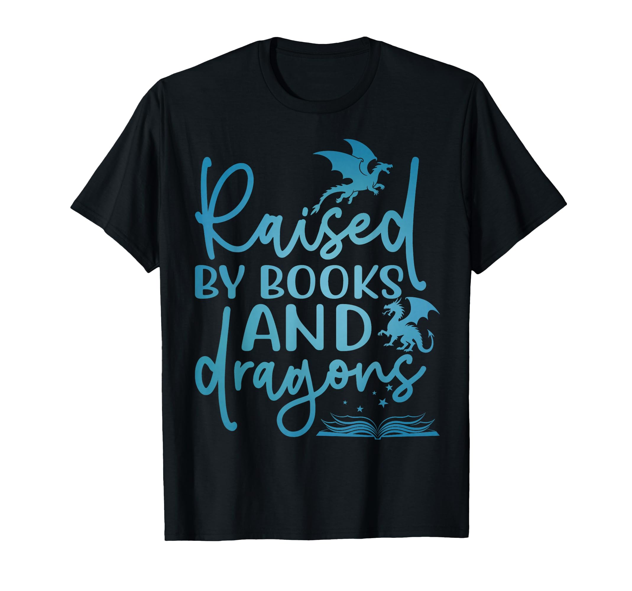 Raised Books And Dragons Fantasy T-Shirt - Fun Novelty Design for Adults - T-Shirt, Sweatshirt, Hoodie