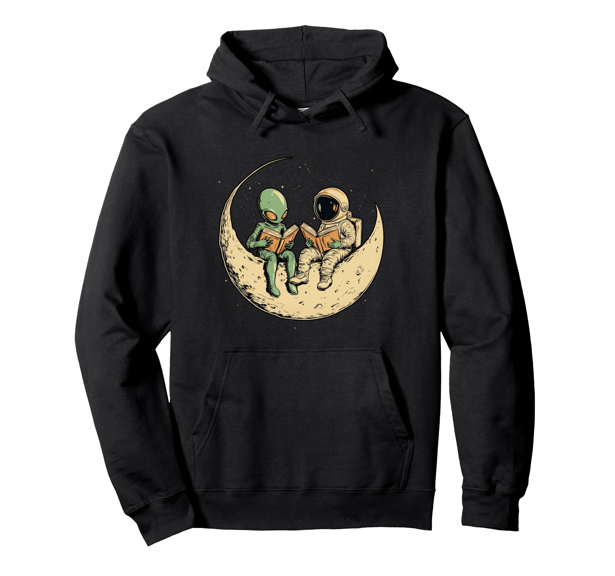 Alien Astronaut Reading Book Club Hoodie - Minimalist Print Men Women - T-Shirt, Sweatshirt, Hoodie