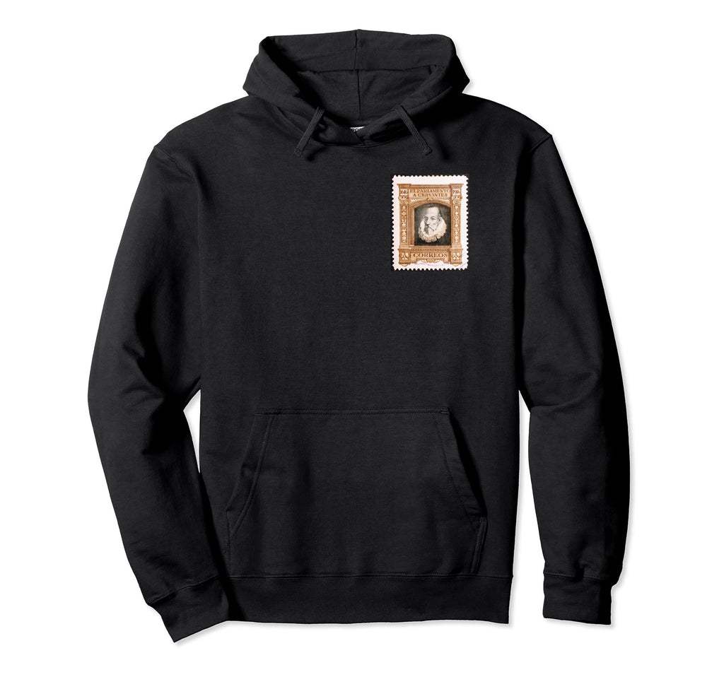 Miguel De Cervantes Postal Stamp Hoodie - Graphic Print Men Women - T-Shirt, Sweatshirt, Hoodie