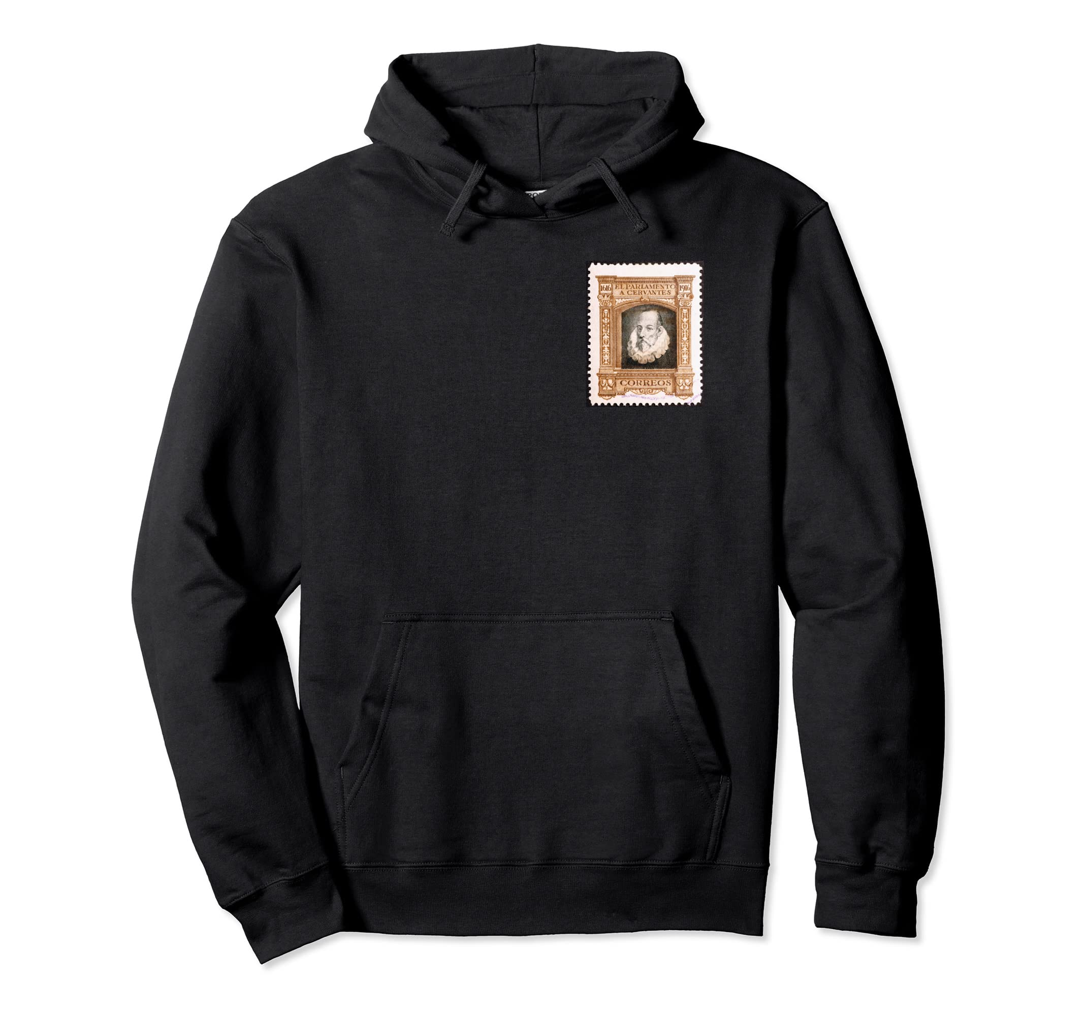 Miguel De Cervantes Postal Stamp Hoodie - Graphic Print Men Women - T-Shirt, Sweatshirt, Hoodie