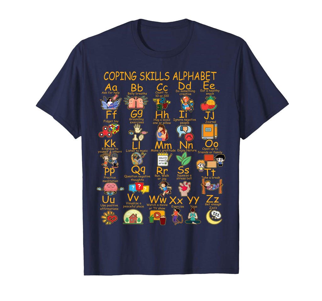 Coping Skills Alphabet Mental Health T-Shirt - Trendy Graphic for Adults - T-Shirt, Sweatshirt, Hoodie