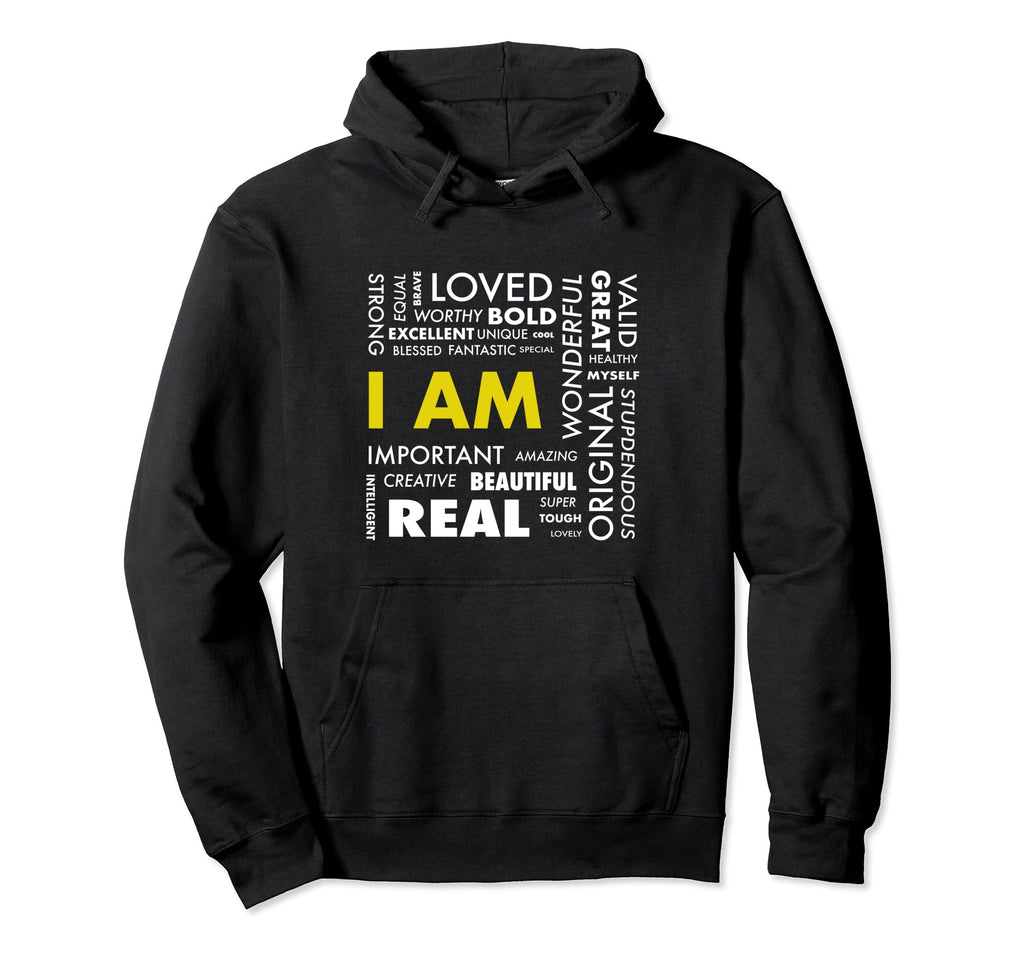 Positive Words Affirmation I Am Growth Hoodie - Minimalist Print Men Women - T-Shirt, Sweatshirt, Hoodie