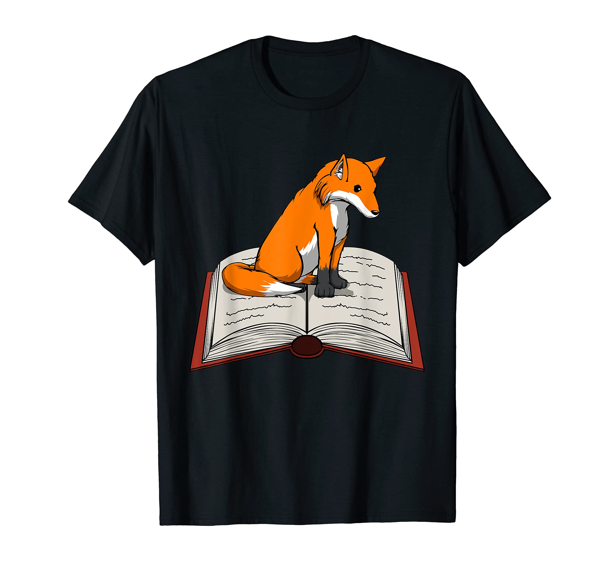 Fox Reading Books Literature Nature T-Shirt - Trendy Graphic for Adults - T-Shirt, Sweatshirt, Hoodie