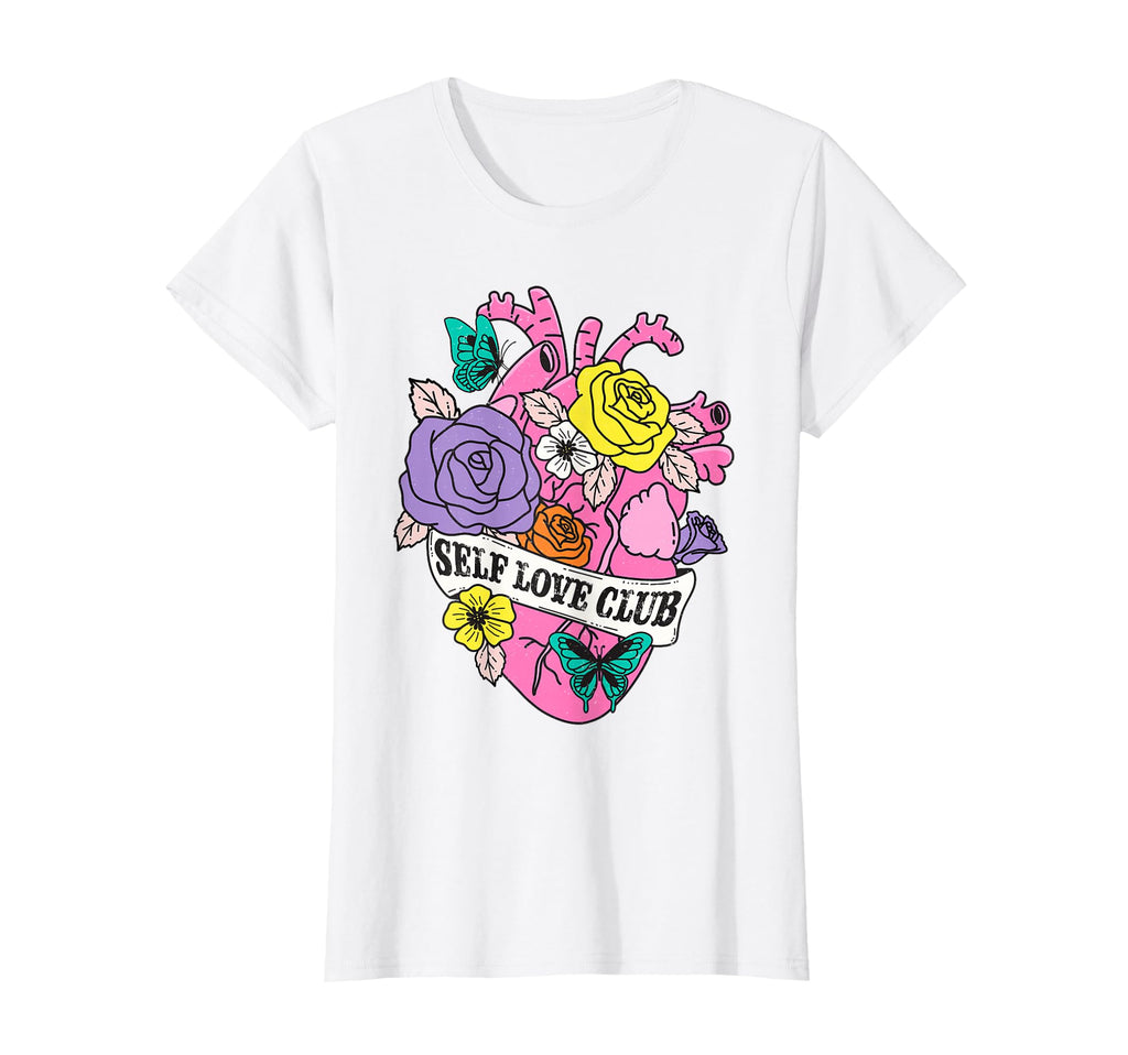 Self Love Club Floral Heart Worth T-Shirt - Trendy Graphic Men Women - T-Shirt, Sweatshirt, Hoodie