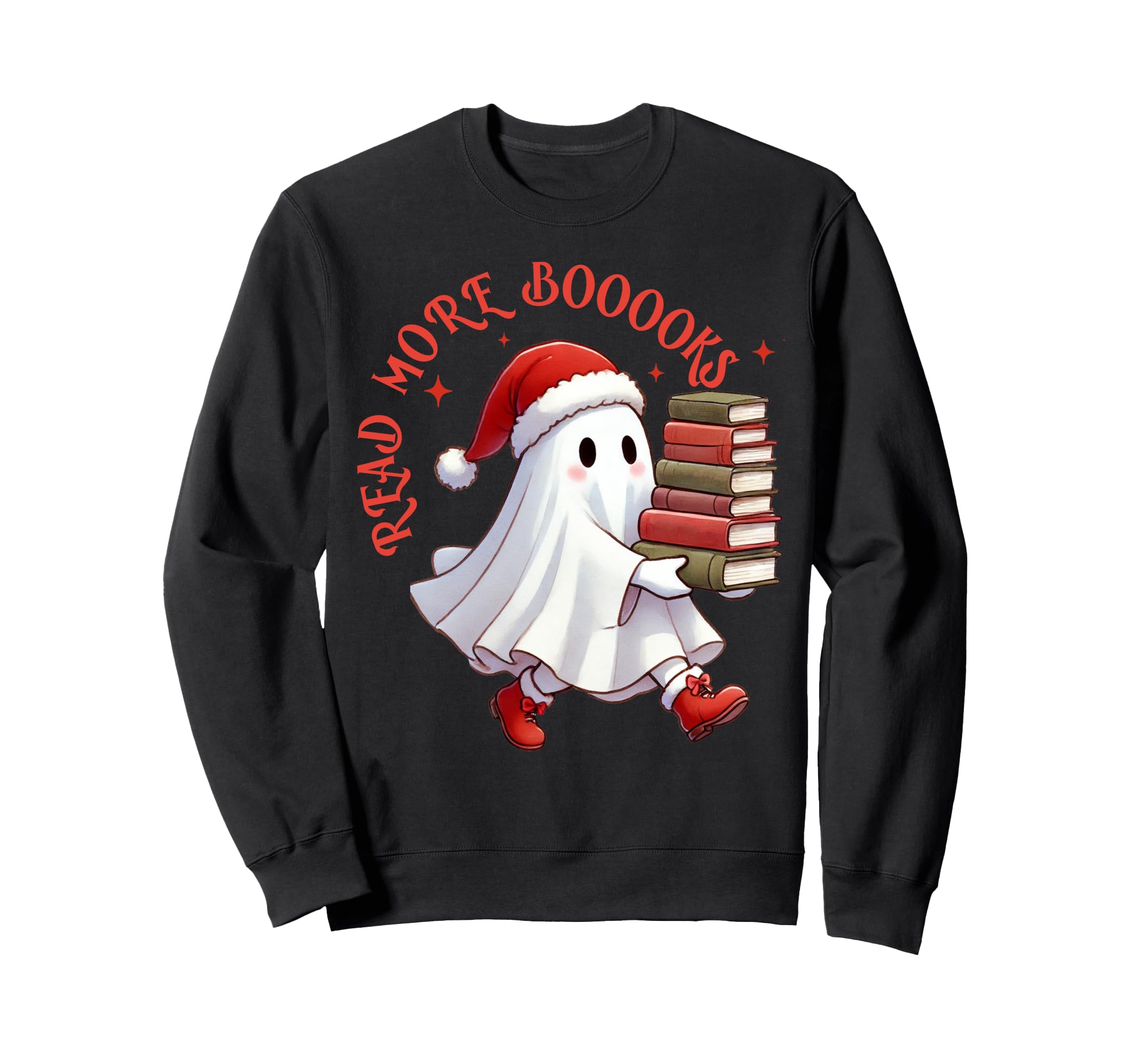 Boo Ghost Books Book Club Halloween Sweatshirt - Graphic Print Men Women - T-Shirt, Sweatshirt, Hoodie
