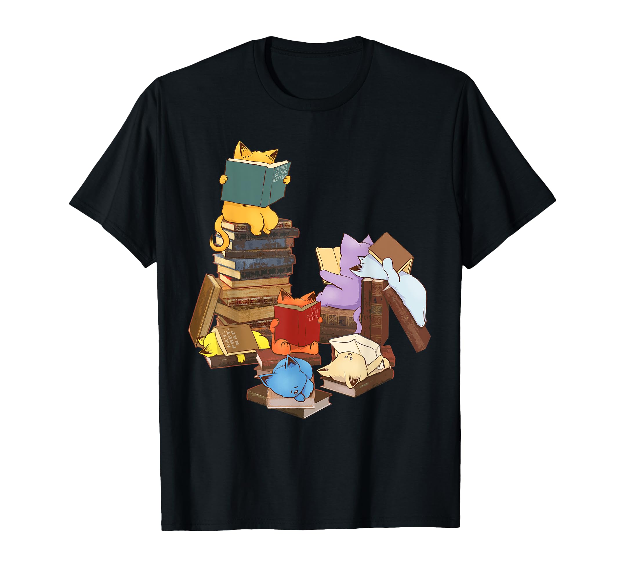 Kittens Cats Book Club Gift T-Shirt - Custom Art Print Men Women - T-Shirt, Sweatshirt, Hoodie