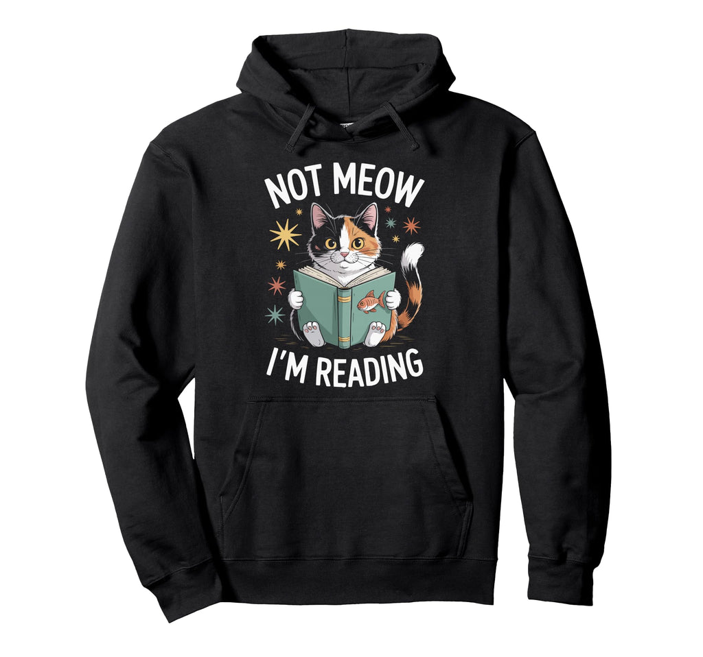 Library Cat Book Lover Bookworm Hoodie - Fun Novelty Design Unisex - T-Shirt, Sweatshirt, Hoodie