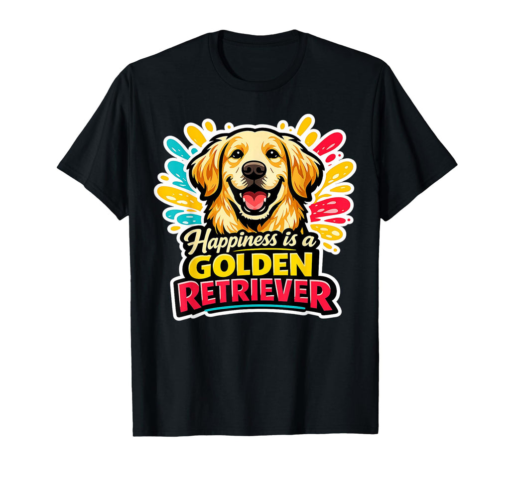 Happiness Is Golden Retreiver Dog Puppy T-Shirt - Unique Graphic Men Women - T-Shirt, Sweatshirt, Hoodie