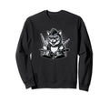 Cat Playing Drums Punk Rock Heavy Sweatshirt - Custom Art Print for Adults - T-Shirt, Sweatshirt, Hoodie