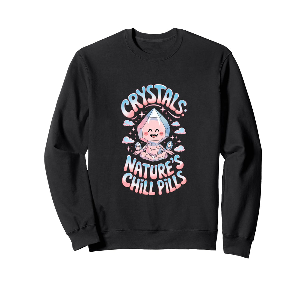 Healing Stone Crystals Energy Sweatshirt - Fun Novelty Design for Adults - T-Shirt, Sweatshirt, Hoodie