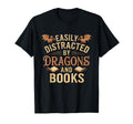 Easily Distracted Books Dragons Funny T-Shirt - Custom Art Print Men Women - T-Shirt, Sweatshirt, Hoodie