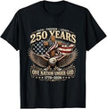 Vintage 250 Years One Nation Under God 1776-2026 4th of July T-Shirt Unisex T-shirt, Sweatshirt, Hoodie, Long Sleeve Tee - T-Shirt, Sweatshirt, Hoodie