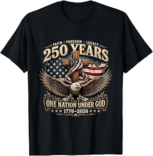 Vintage 250 Years One Nation Under God 1776-2026 4th of July T-Shirt Unisex T-shirt, Sweatshirt, Hoodie, Long Sleeve Tee - T-Shirt, Sweatshirt, Hoodie