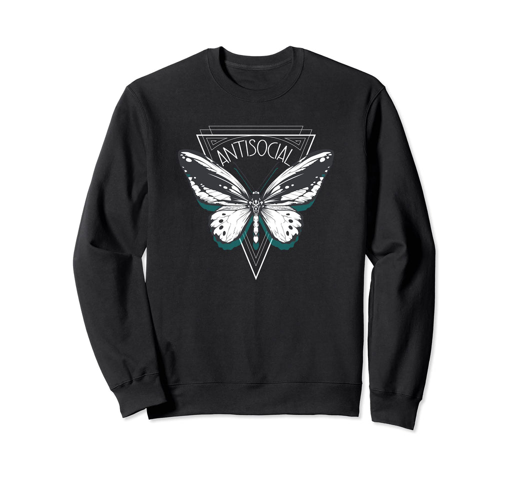 Antisocial Butterfly Sweatshirt - Fun Novelty Design Men Women - T-Shirt, Sweatshirt, Hoodie